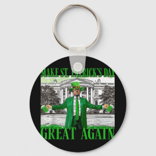 Make St. Patricks Day Great Again Funny Trump Key Ring