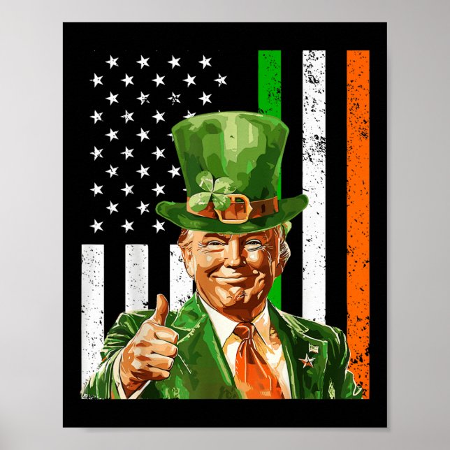 Make St Patricks Day Great Again Funny Trump Men W Poster (Front)