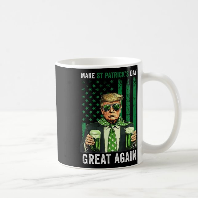 Make St Patricks Day Great Again Funny Trump Mens  Coffee Mug (Right)