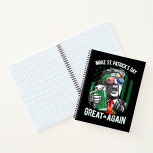 Make St Patrick's Day Great Again Funny Trump Notebook