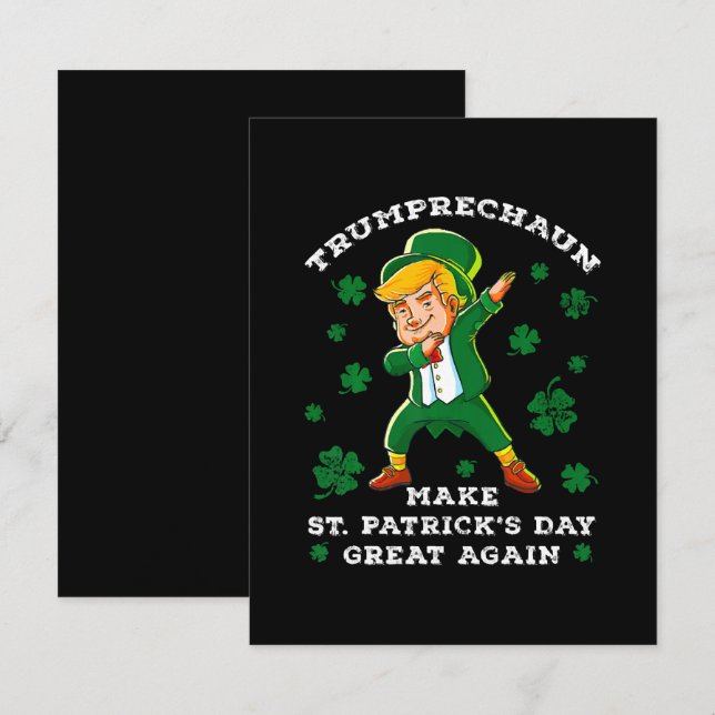 Make St Patrick's Day Great Again Funny Trump RSVP Card (Front/Back)