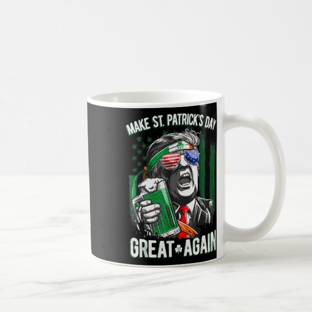 Make St Patricks Day Great Again Irish Leprechaun  Coffee Mug (Right)