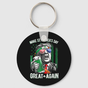 Make St Patricks Day Great Again Irish Leprechaun  Key Ring