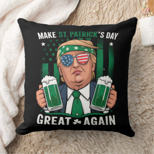 Make St Patrick's Day Great Again Irish Trump Cushion
