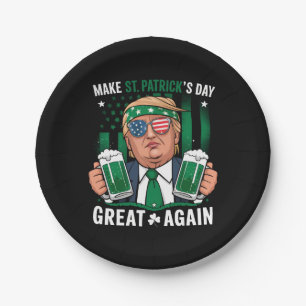 Make St Patrick's Day Great Again Irish Trump Paper Plate
