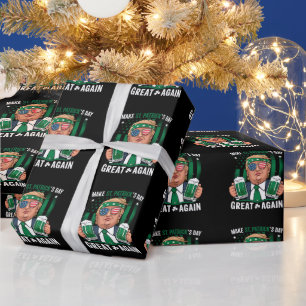 Make St Patrick's Day Great Again Irish Trump Wrapping Paper