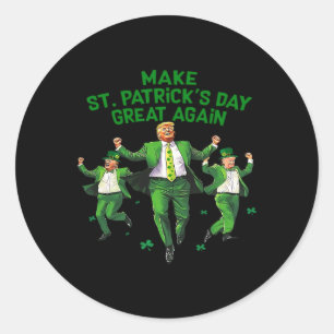 Make St Patrick's Day Great Again Lucky Trump Beer Classic Round Sticker