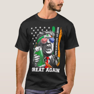Make St Patrick's Day Great Again Lucky Trump Beer T-Shirt