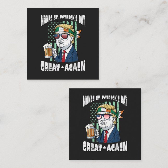 Make St Patricks Day Great Again Saint Paddys Enclosure Card (Front/Back)