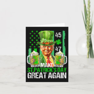 Make St Patricks Day Great Again Shamrock Trump Am Card