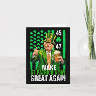 Make St Patricks Day Great Again Shamrock Trump Am Card
