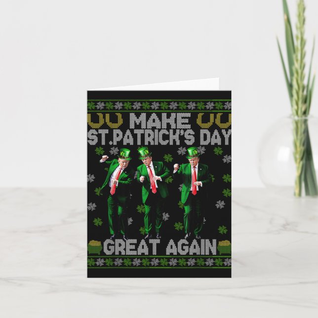 Make St Patricks Day Great Again Shamrock Trump Am Card (Front)