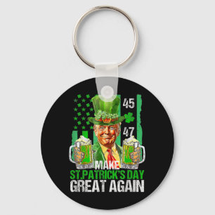 Make St Patricks Day Great Again Shamrock Trump Am Key Ring