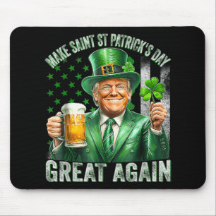 Make St Patricks Day Great Again Shamrock Trump Am Mouse Pad