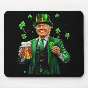 Make St Patricks Day Great Again Trump American Fl Mouse Pad