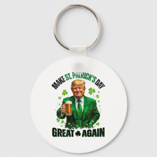 Make St Patricks Day Great Again Trump Shamrock Ir Key Ring