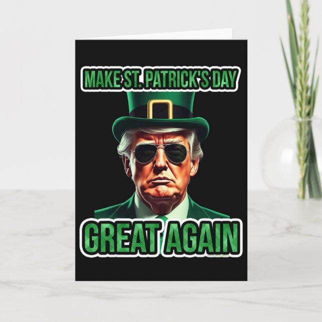 Make St Patricks Day Great Funny Donald Trump Meme Card (Front)