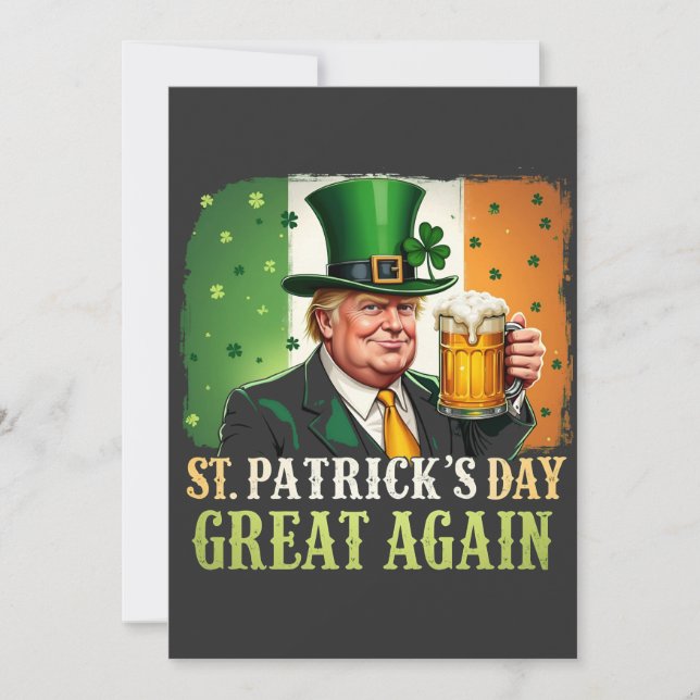 Make St. Patrick's Great Again Trump Irish  Holiday Card (Front)