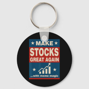 Make Stocks Great Again Trump New Economy Politic  Key Ring