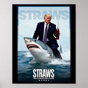 Make Straws Great Again Meme Design  Poster