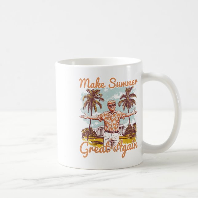 Make Summer Great Again Beach Vacation Funny Trump Coffee Mug (Right)
