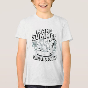 Make Summer Great Again Funny Trump Flamingo Float Tri-Blend Shirt