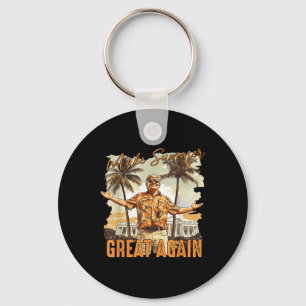 Make Summer Great Again Hawaii Beach Funny Trump V Key Ring