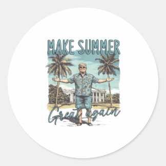 Make Summer Great Again, Trump Summer _1  Classic Round Sticker