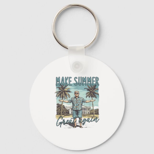 Make Summer Great Again, Trump Summer _1  Key Ring (Front)