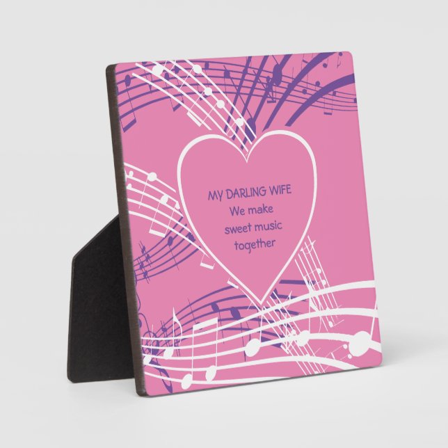 MAKE SWEET MUSIC | Darling Wife | VALENTINE Plaque (Front)