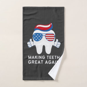 Make Teeth Great Again 4th of July Dental Hand Towel