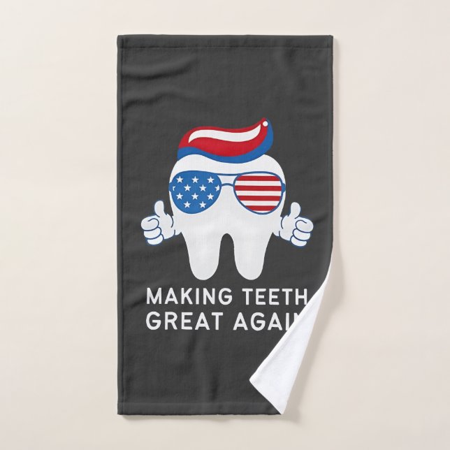 Make Teeth Great Again 4th of July Dental   Hand Towel (Hand Towel)