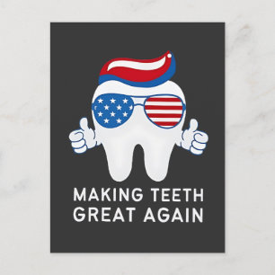Make Teeth Great Again 4th of July Dental   Invitation Postcard