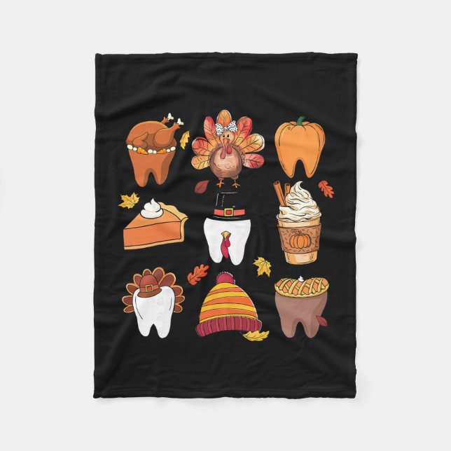 Make Thanksgiving Great Again Funny Trump Turkey D Fleece Blanket (Front)