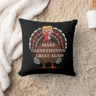 Make Thanksgiving Great Again Trump Turkey 2024  Cushion