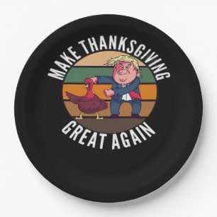 Make Thanksgiving Great Again Trumpkin – Funny Tur Paper Plate