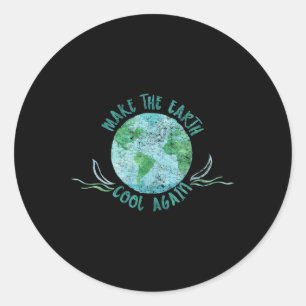 Make The Earth Cool Again - Watercolor Environment Classic Round Sticker