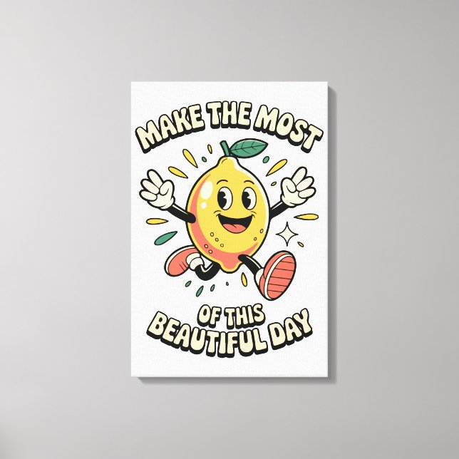 Make the Most – Lemon Poster Art Canvas Print (Front)