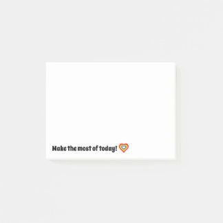 Make the Most of Today! Rainbow Heart Notepad
