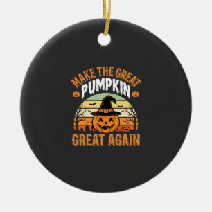 Make The Pumpkin Great Again Halloween Design_1 Ceramic Tree Decoration