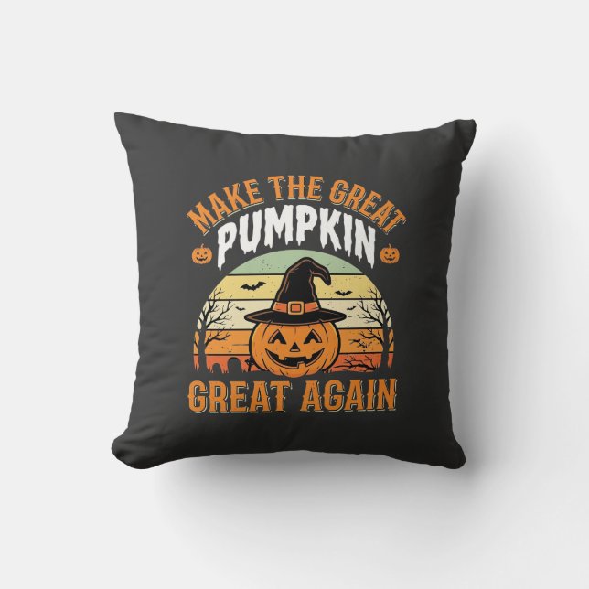 Make The Pumpkin Great Again Halloween Design_1 Cushion (Front)