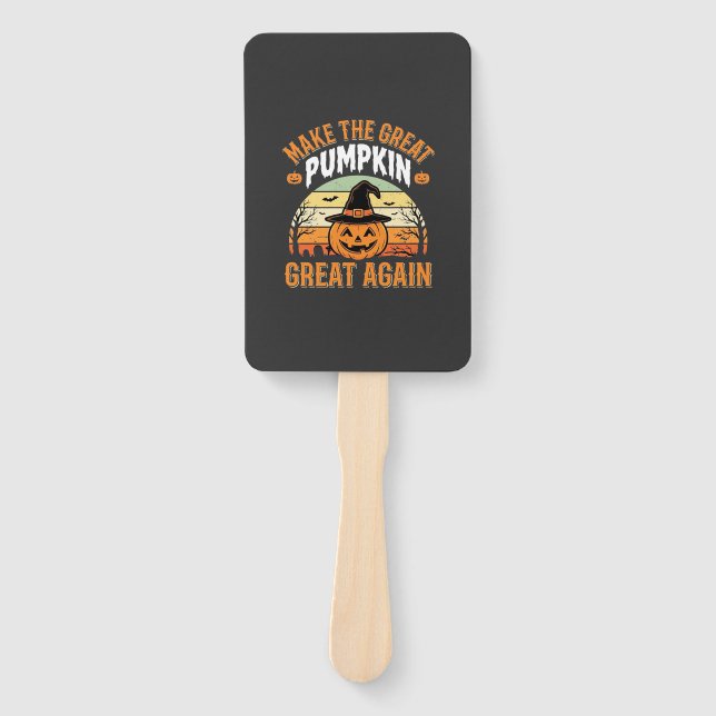 Make The Pumpkin Great Again Halloween Design_1 Hand Fan (Front)