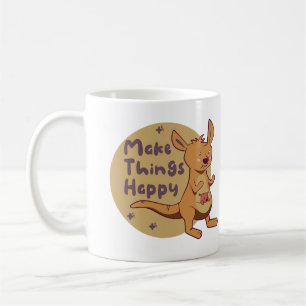 Make things happy Kawaii funny cute kangaroo brown Coffee Mug