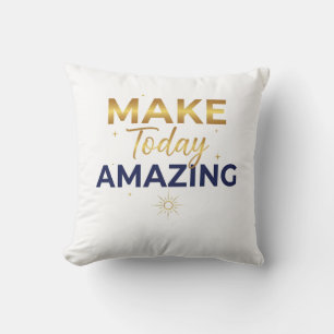 Make Today Amazing Gold Navy Sun Design Cushion