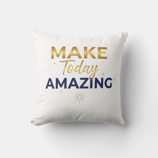 Make Today Amazing Gold Navy Sun Design Cushion (Front)