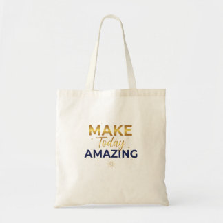 Make Today Amazing Gold Navy Sun Design Tote Bag