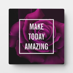 Make Today Amazing Purple Rose Inspirational Plaque