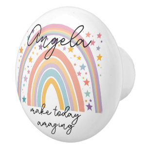 Make Today Amazing Rainbow mental health Ceramic Knob