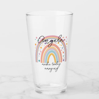 Make Today Amazing Rainbow mental health Glass