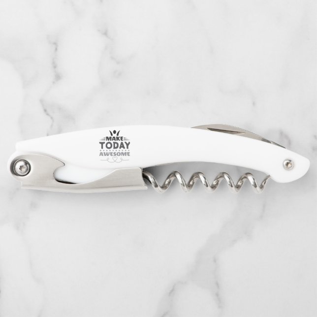 Make Today Awesome Retro Typography Corkscrew (Front)